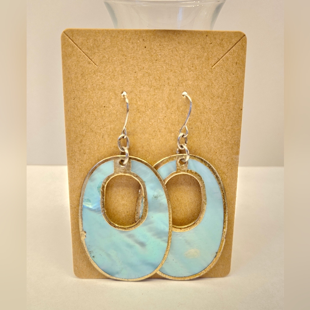 Blue Shell Earrings - Picture 5 of 5
